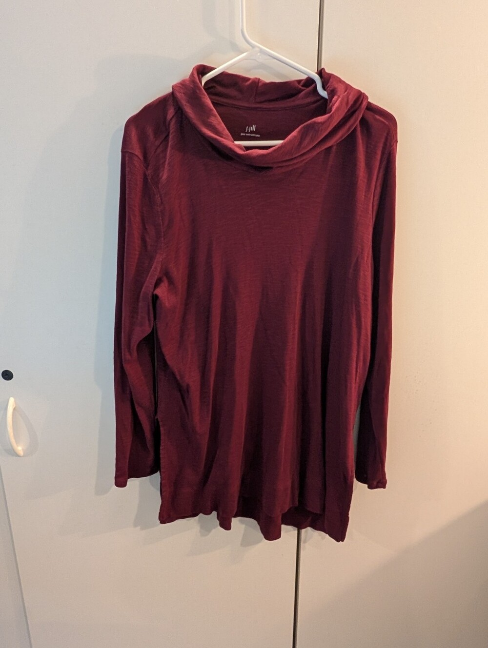 J. Jill Woman's Large Burgundy Cowl Neck Long Sleeve Sweater